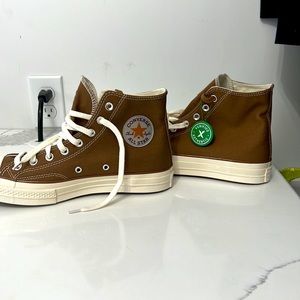 Carhart converse, brown, with Carhart logo on converse tag. Brand New!